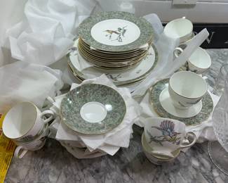 B164 - $125. Wedgwood Bone China - Humming Birds China Set. 