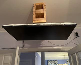 B186 - $125. Wali Motorized TV Ceiling Mount with remote & monitor! Remote allows you to fold the TV flat with the ceiling and bring it down 90* to view. 