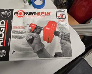B75 - $45. Ridgid PowerSpin Drain Cleaner Cable (new in box)