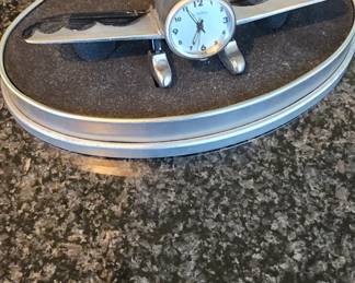 B112 - $10. Fossil Airplane Clock (not working, may need new battery)