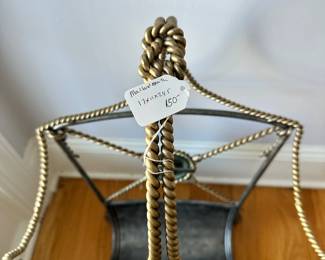 B12 - $150. Maitland Smith Magazine Rack. Very heavy stunning piece.  Measures 17" wide x 11" deep x24.5" tall.  