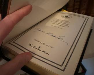 B228 - $30. EASTON PRESS. SIGNED AND NUMBERED FIRST EDITION. LEATHER BOUND. A Passion to Win. Licks of Love. In Praise of Public Life. Name Dropping. My First 79 Years. The American Dream. Heat. A Life in the 20th Century. (Shelf 3) 