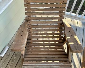 B35 - $100 Each.  Rocking Deck Chairs.  2 available. Measures 27.5" wide x 38" deep x 38.5" tall.                   