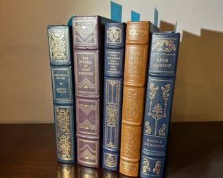B206 - $10 Each. LEATHER BOUND FRANKLIN PRESS. Barchester Towers. The Stories of John Cheever. Ivan Turgenev. The Good Earth. Pere Goriot. (Basket 2)