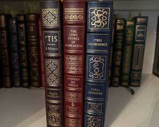 B230 - $50. EASTON PRESS. SIGNED AND NUMBERED FIRST EDITION. LEATHER BOUND. 'Tis a Memoir. The Lying Stones of Marrakech. Cybill Disobedience.  (Shelf 3) 