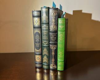B210 - $20 Each. LEATHER BOUND FRANKLIN PRESS.  Two Years Before The Mast. Lord Jim. Tales of Edgar Allan Poe. Aesop's Fables. (Basket 3)