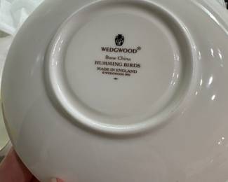 B164 - $125. Wedgwood Bone China - Humming Birds China Set. 