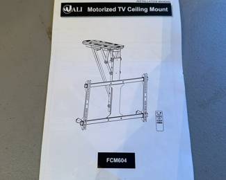 B186 - $125. Wali Motorized TV Ceiling Mount with remote & monitor! Remote allows you to fold the TV flat with the ceiling and bring it down 90* to view. 