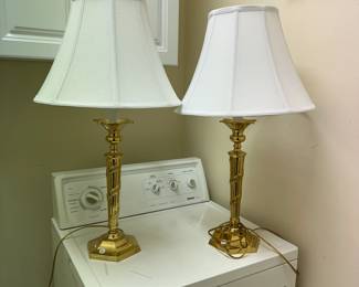 B167 - $30 Pair of Brass Colored Table Lamps. 