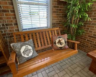 Oak porch swing