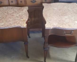 2 END  TABLES MARBLE TOP 