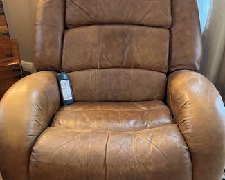 Camel leather recliner… very comfortable!