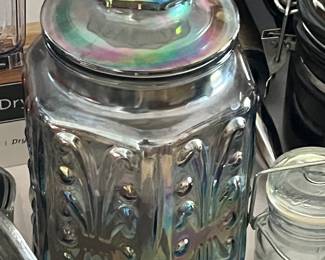 Nice carnival glass lidded container