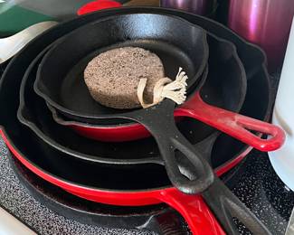 Cast iron pans all sizes! Denmark and Cuisinart!