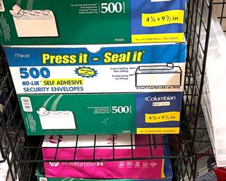 Tons of computer paper, envelopes, card stock, construction paper, poster boards, tape, and much more!
