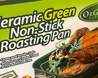 Have the green roasting pan, skillets, and casseroles!