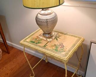 Wroughr iron table with tile top