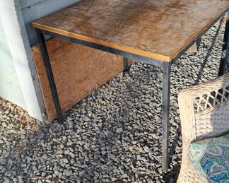 Wood and iron table
