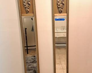 Long French inspired pair of mirrors