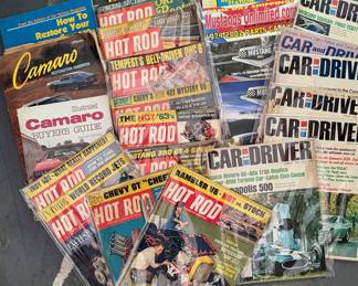 Vintage Hot rod Magazines; Vintage car and driver magazines; vintage Camaro magazines