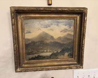 19th Century Oil on Canvas in Gold Gilt Frame
