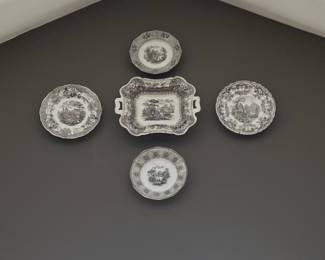 Collection of Brown & White Transfer-Ware