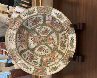 19th Century Rose Medallion Large Bowl or Pot