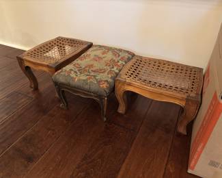 Collection of Needlepoint and Cane Stools