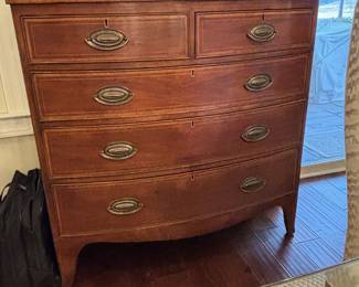 19th Century Inlaid Bow Front Chest