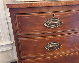 Detail of Antique Bow Front Dresser