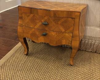 Marquetry Two Drawer Side Chest or Stand