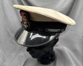 Vintage Named British Navy Officer's Visor Cap