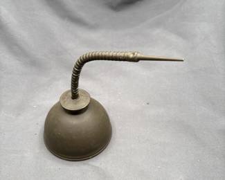 Antique Eagle Thumb Press Oiler Oil Can W/ Adjustable Spout Top