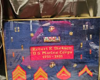 US MARINE CORPS VETERAN SHADOW BOX DISPLAY