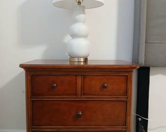 Great modern lamp and side table.