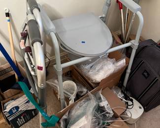 Portable toilet and health aides.