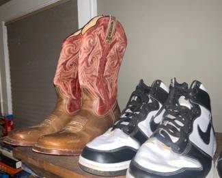 Cowboy Boots & Nike Shoes
