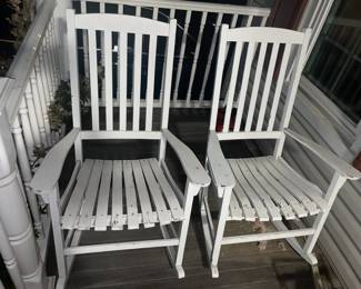 White Wooden Rocking Chairs