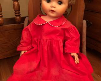 old baby in red
