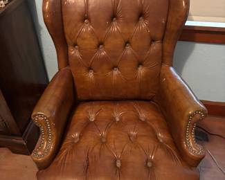 Leather Wing back chair