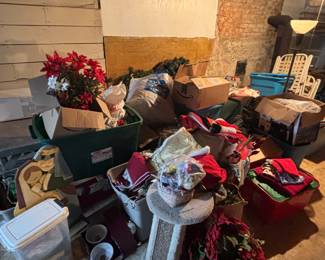 A ton of holiday decorations