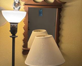 Floor lamp, table lamp and accent mirror