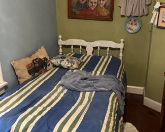 Twin size bed and linens