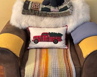 Suede upholstered chair