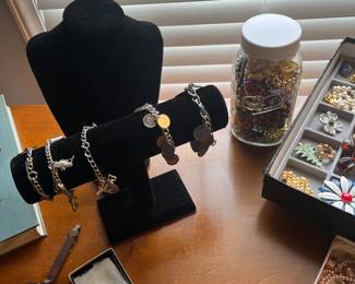 Several Sterling charm bracelets

