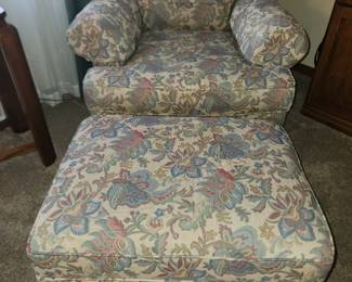 Wesley Hall Arm Chair And Ottoman 