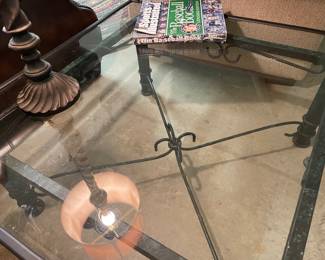 Glass top and iron Coffee Table