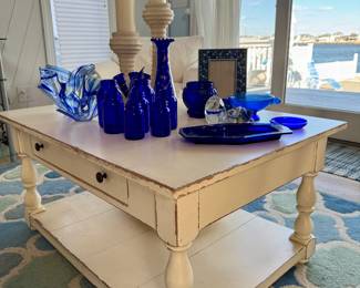 Assorted Cobalt Blue Vases, Dish ware