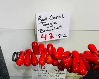 Red Coral Toggle Bracelet