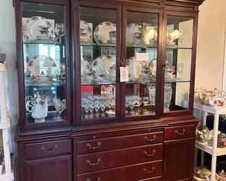 Outstanding lighted china hutch, contents are NOT for sale